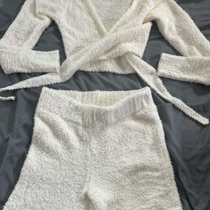 SKIMS by Kim Kardashian White Cozy Set